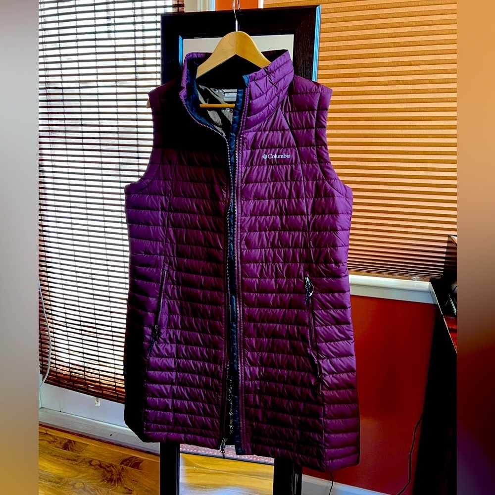NWOT - Long Columbia White Out puffer vest